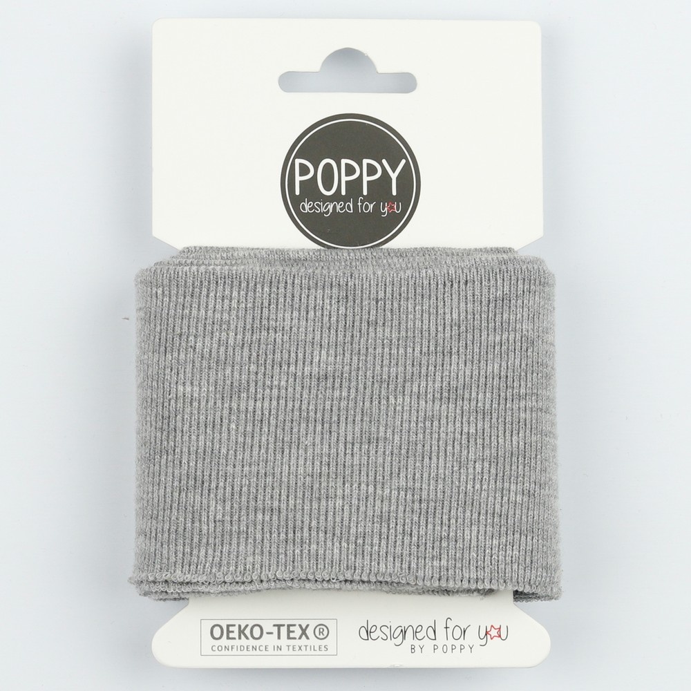 Poppy boordstof Cuff  – Grey melange