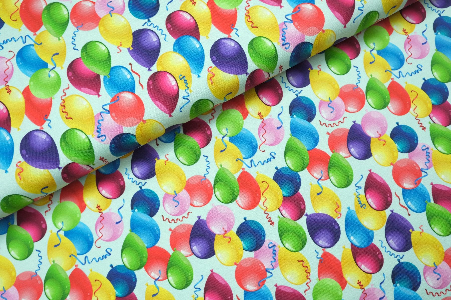 Megan Blue tricot Happy balloons – Light Aqua