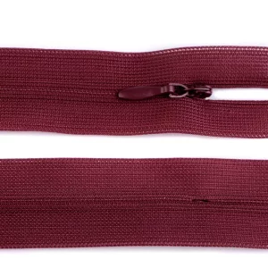 blinde rits 60cm bordeaux