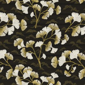 jacquardstof ginkgo graphite