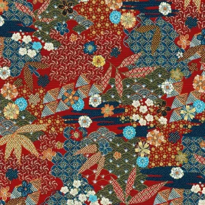 jacquardstof-yang-rouge